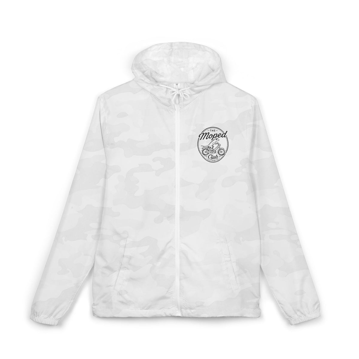 Men's White Camo Full-Zip Windbreaker Jacket